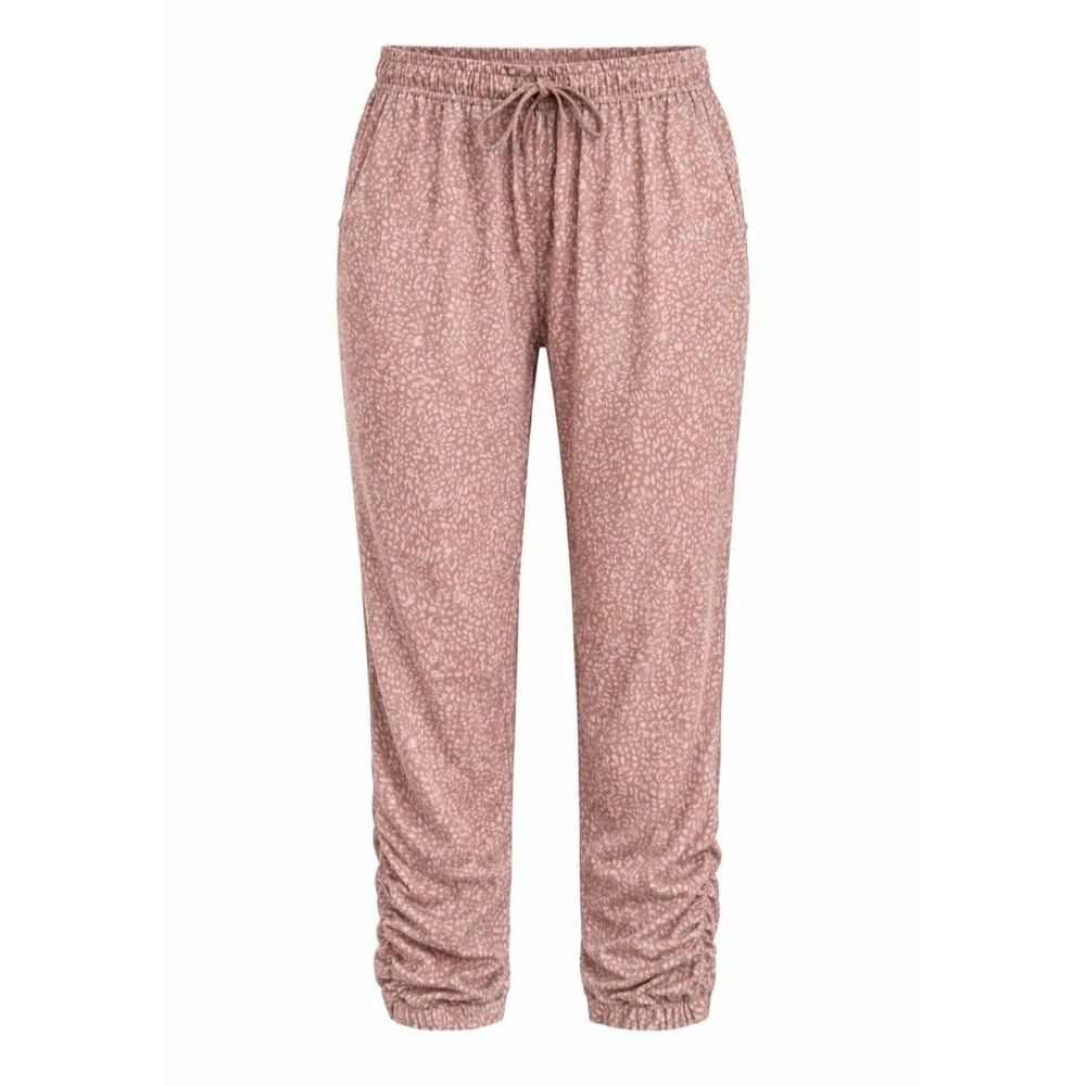 Thread + Supply XS Pants Mauve Pink Leopard Animal Print Pull On Pockets Rayon